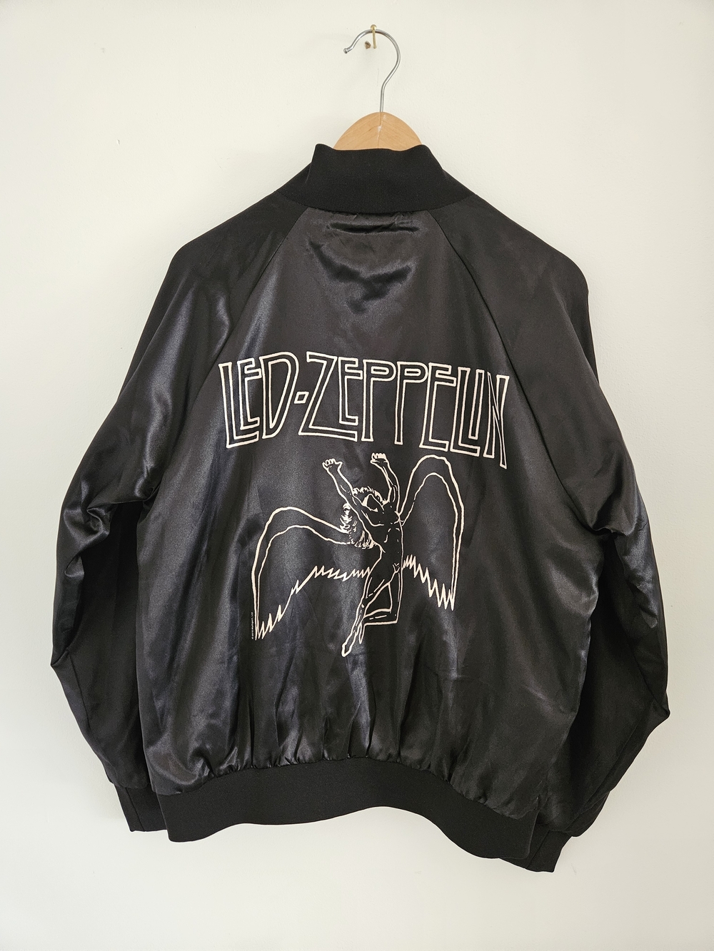 Led Zeppelin Satin Bomber Jacket Mens Medium Band Rock Tour Concert